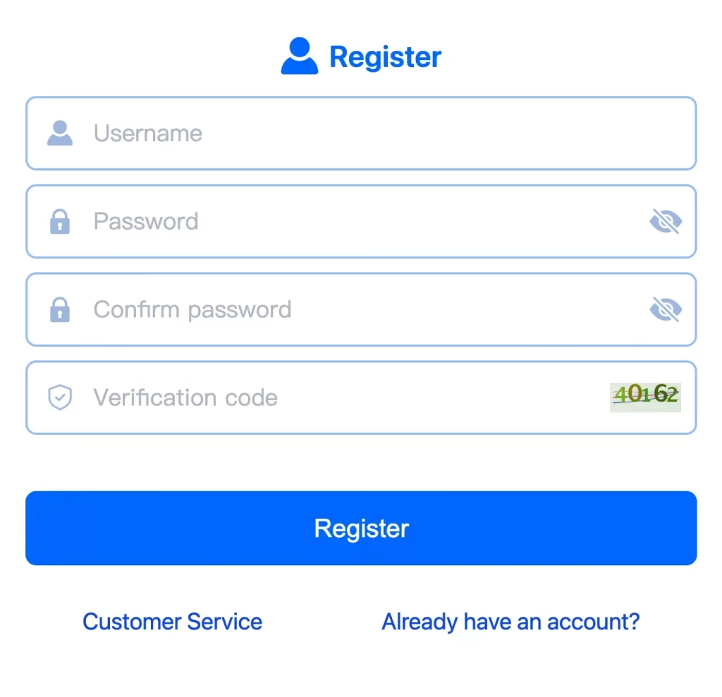 PLUS222 registration page showing a quick sign-up form for online casino players