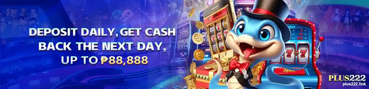 PLUS222 slot games homepage with colorful reels and jackpot icons